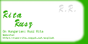 rita rusz business card